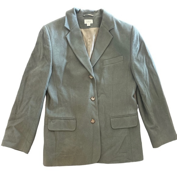 L.L. Bean Jackets & Blazers - LL Bean Womens Green Wool/Cashmere Blazer Size 10R
